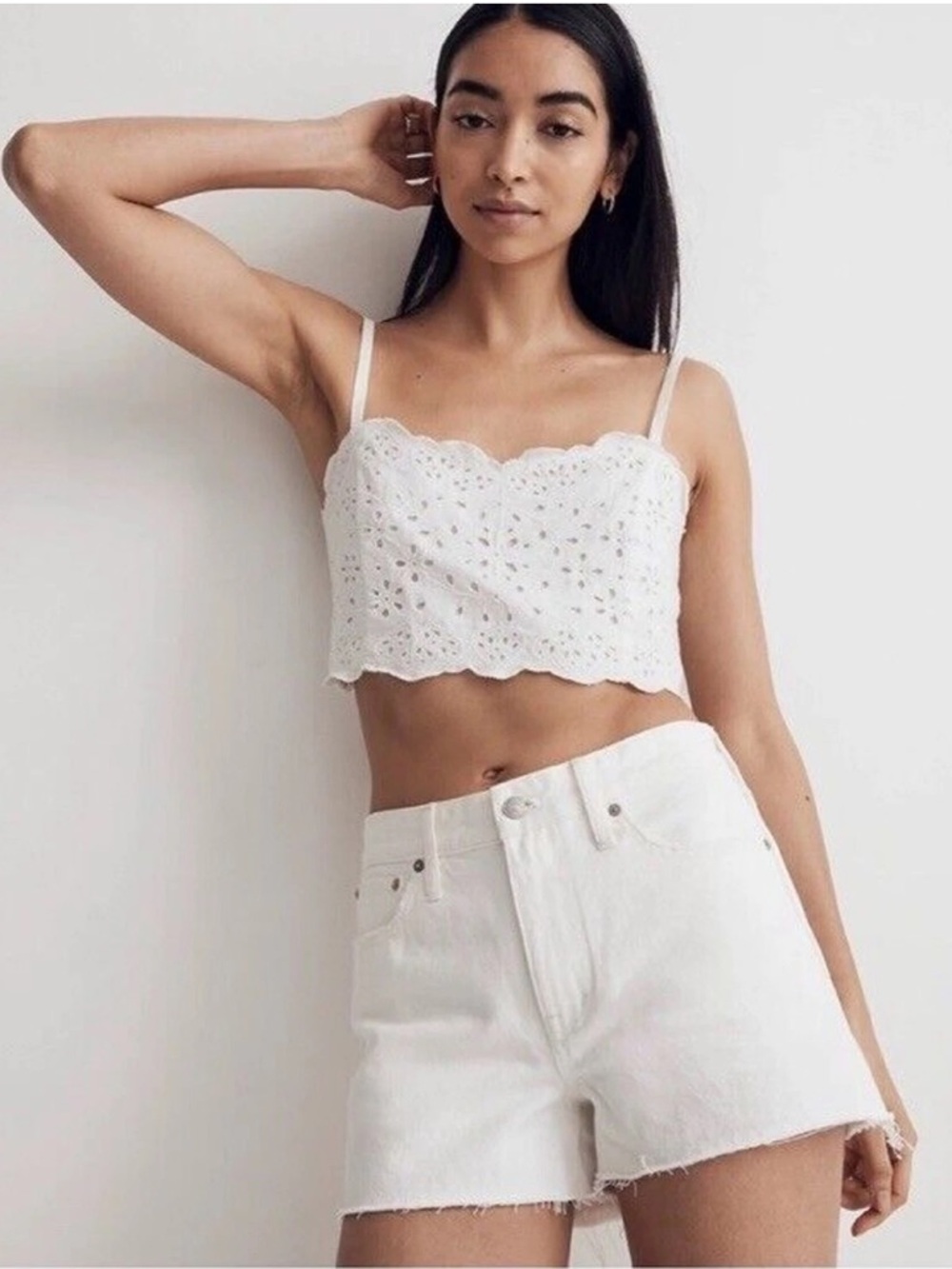 Madewell Relaxed Denim Shorts in Tile NWT White Size W32